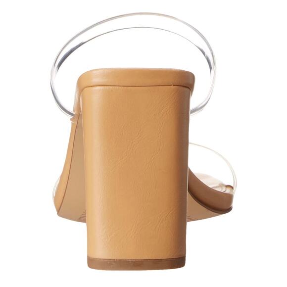 The Drop Women's Avery Clear Square Toe Two Strap High Heeled Sandal - Picture 3 of 4